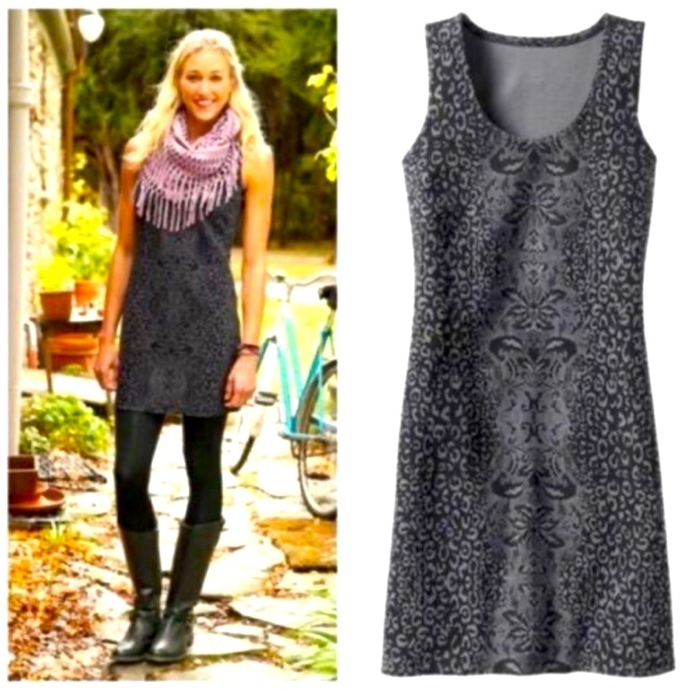 EUC Athleta Black Shayla Animal Print Athletic Dress Size XXS